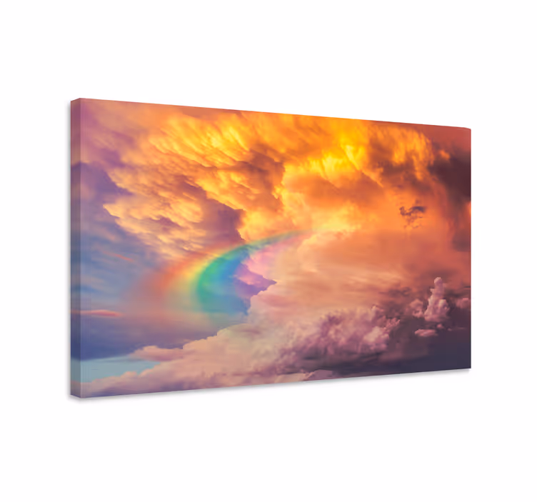 Tableau paysage arc-en-ciel de nuages vifs - TenStickers