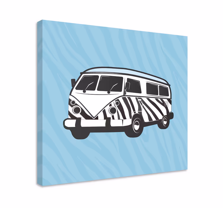Tableau fleurs caravane rétro - TenStickers