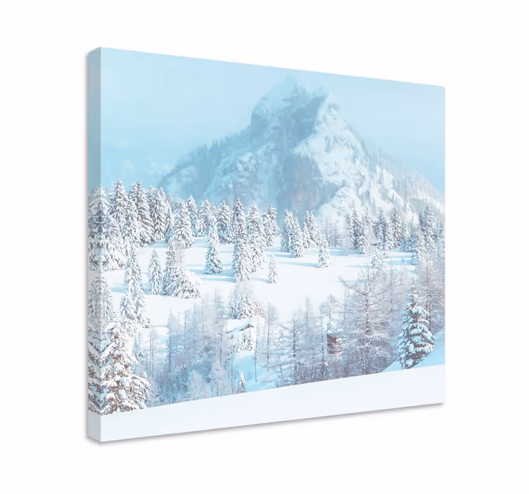 Tableau paysage vue des montagnes enneigées - TenStickers