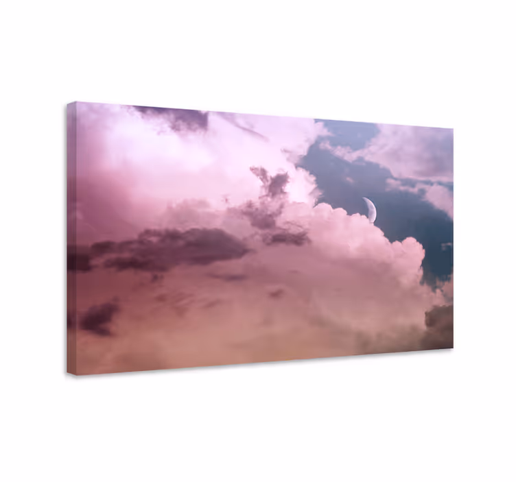 Tableau paysage nuit nuageuse de rêve - TenStickers