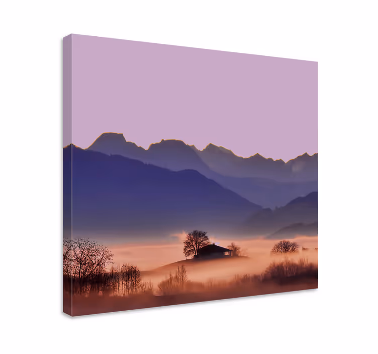 Tableau paysage sérénité de la brume montagnarde - TenStickers