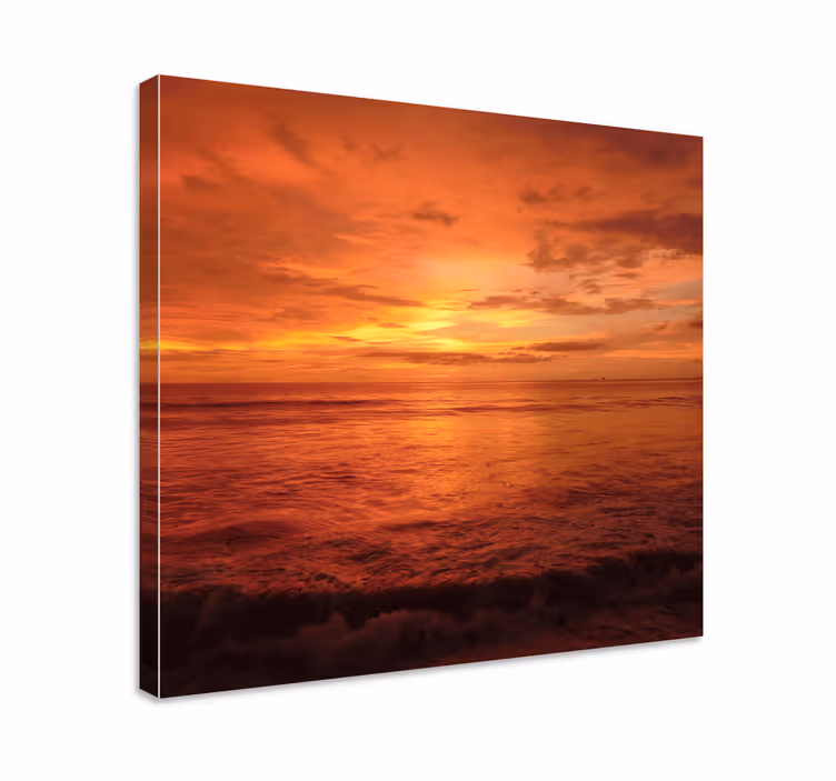 Tableau paysage coucher de soleil sur l'océan - TenStickers