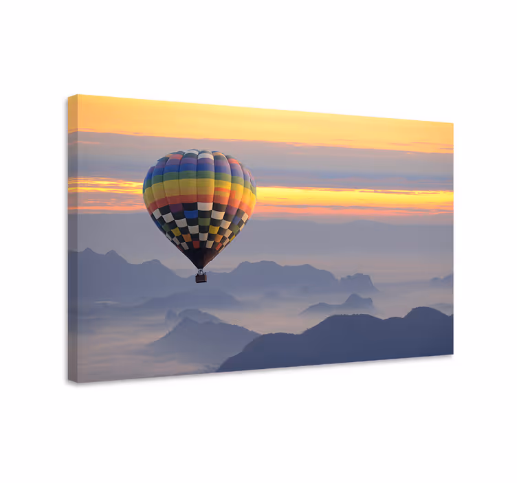 Tableau paysage montgolfière colorée - TenStickers