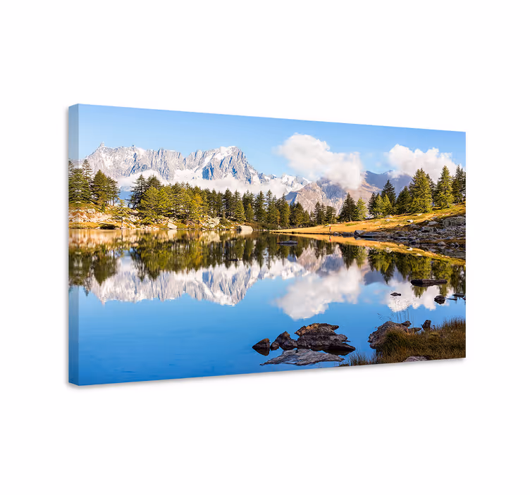 Tableau paysage reflet de montagne - TenStickers