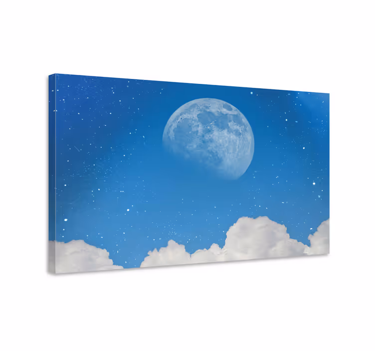 Tableau paysage lune dans le ciel - TenStickers