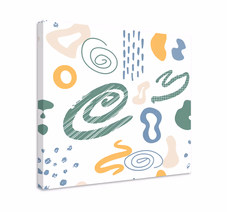 Tableau abstrait formes tourbillonnantes dynamiques - TenStickers