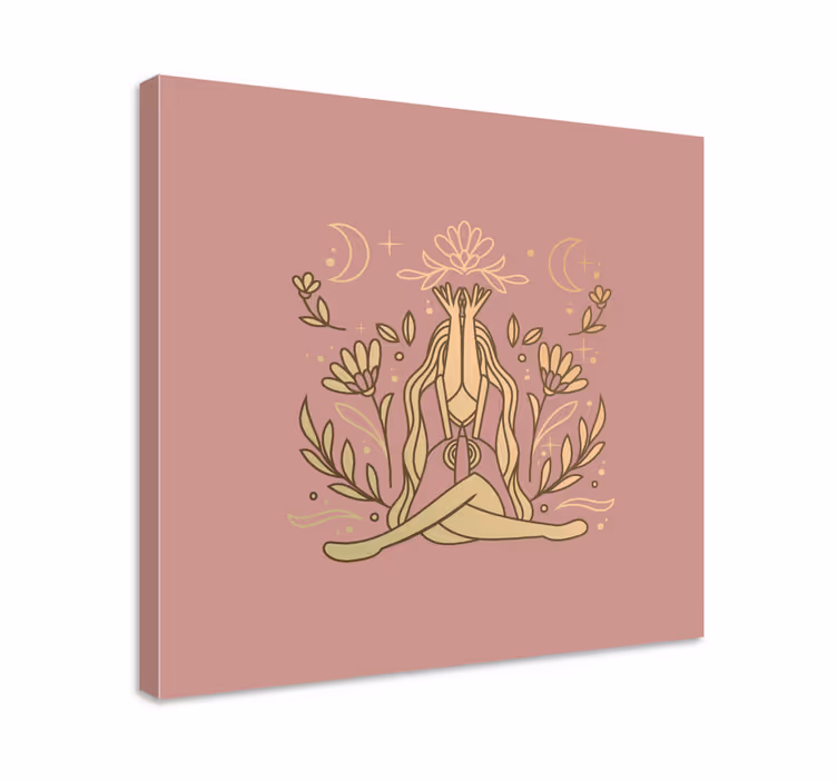 Tableau zen pose florale méditative - TenStickers