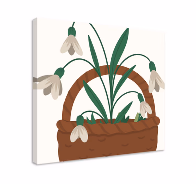 Tableau fleurs et plantes panier de perce-neige - TenStickers