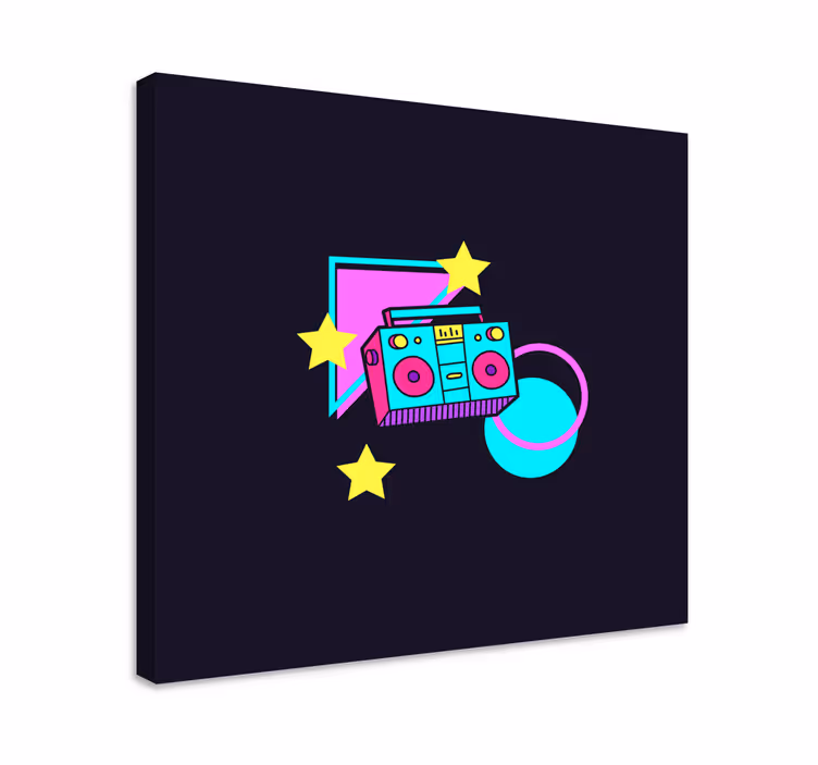 Tableau musique boombox rétro - TenStickers