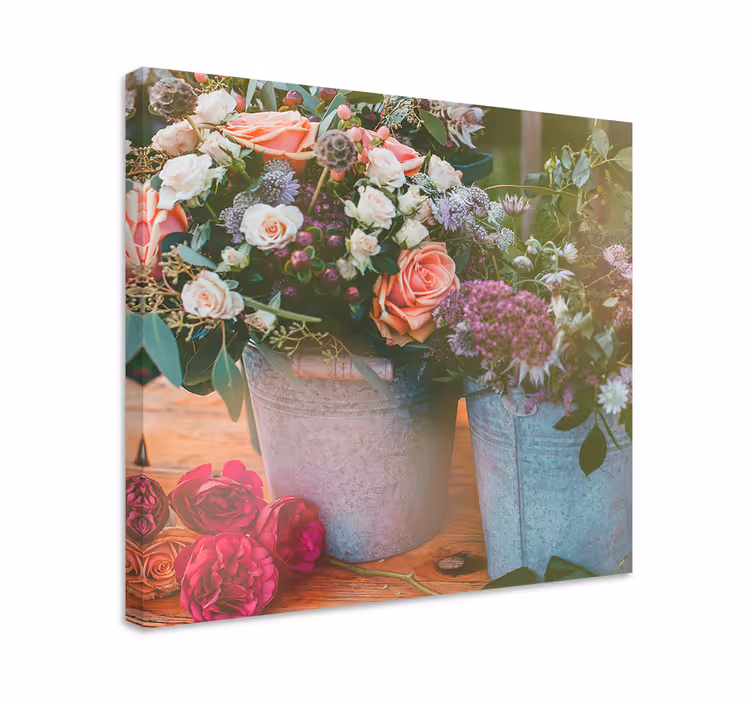 Tableau fleurs et plantes affichage de paniers fleuris - TenStickers