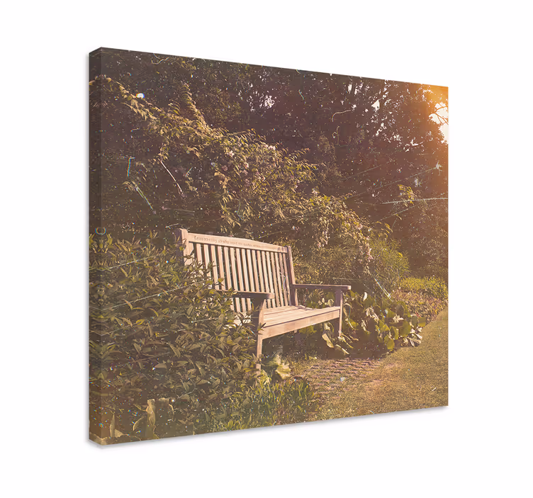 Tableau paysage banc de jardin serein - TenStickers