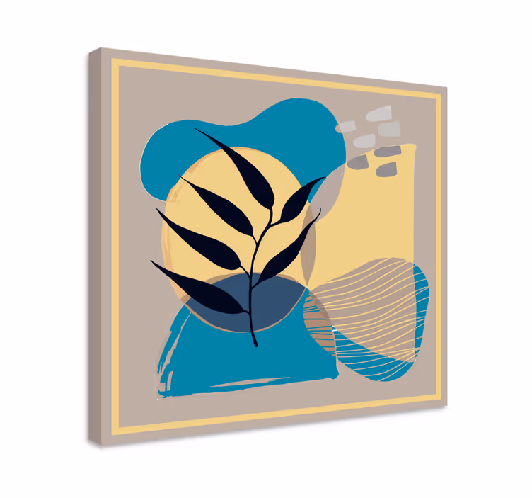 Tableau ornemental formes de feuilles abstraites - TenStickers