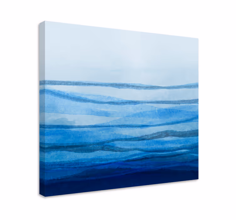 Tableau moderne Stipes à effet ombré dans les tons bleus - TenStickers
