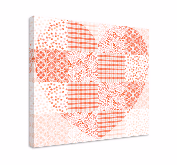 Tableau fruits design cœur patchwork - TenStickers