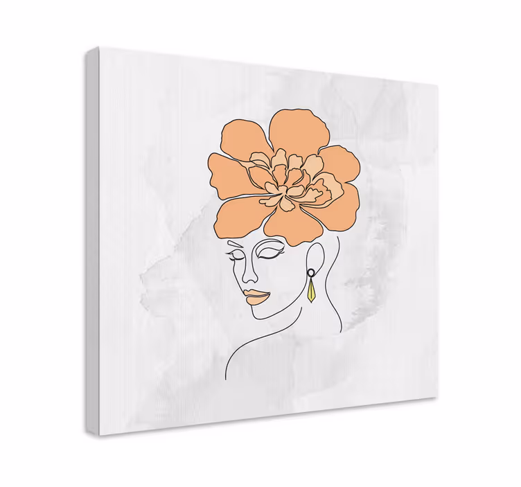 Tableau art portrait floral élégant - TenStickers