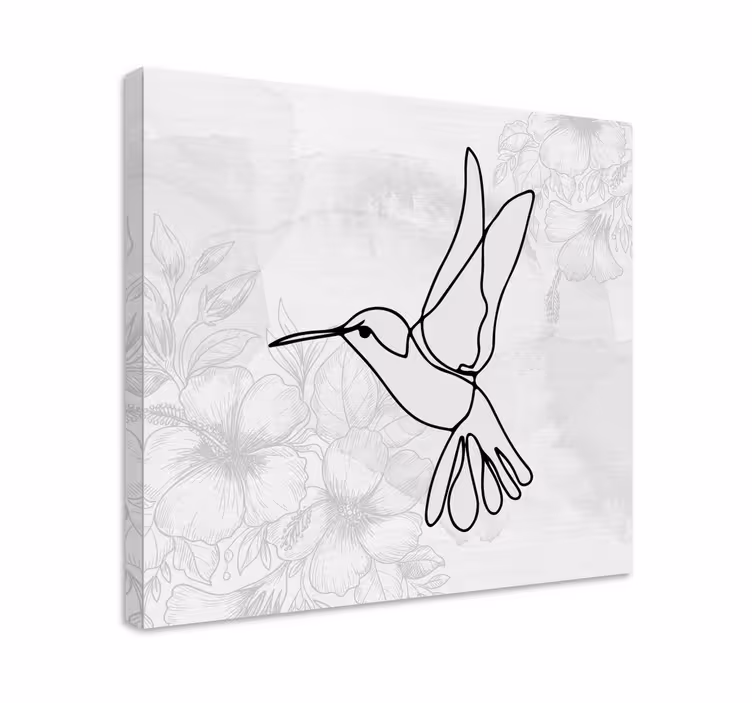Tableau oiseaux silhouette élégante de colibri - TenStickers