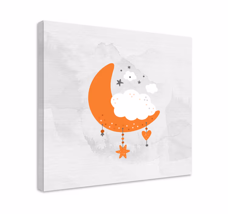 Tableau bébé lune nuage suspendue - TenStickers