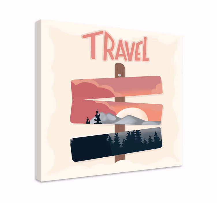 Tableau villes et pays panneau voyage - TenStickers