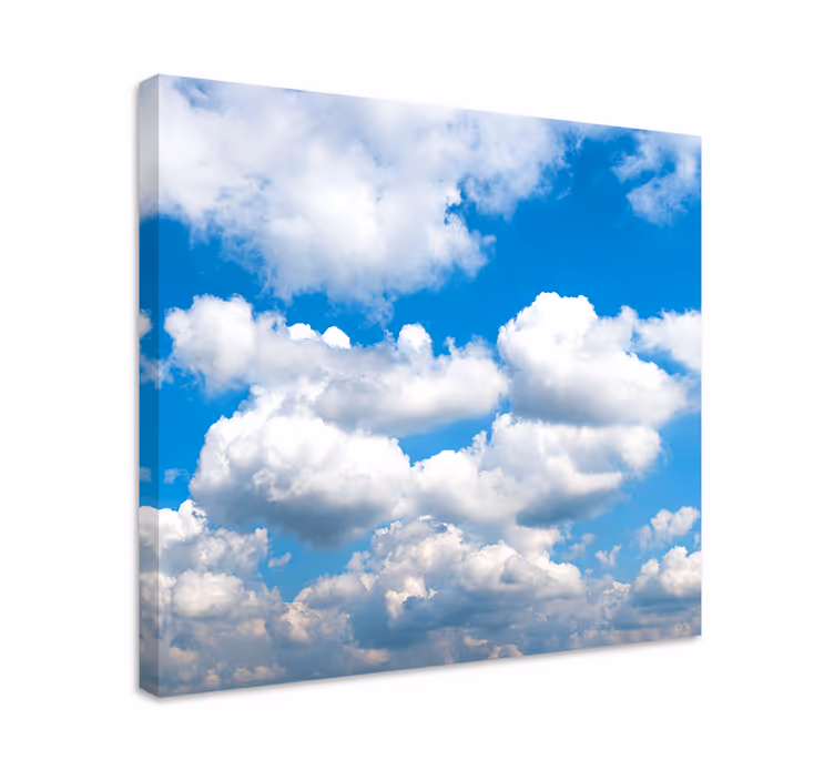Tableau paysage nuages blancs duveteux - TenStickers