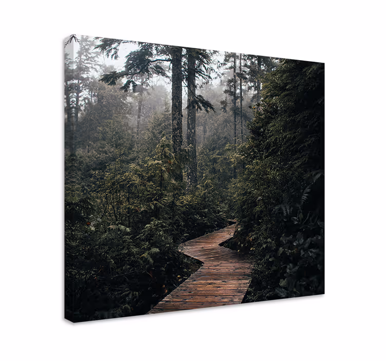 Tableau paysage sentier forestier tranquille - TenStickers