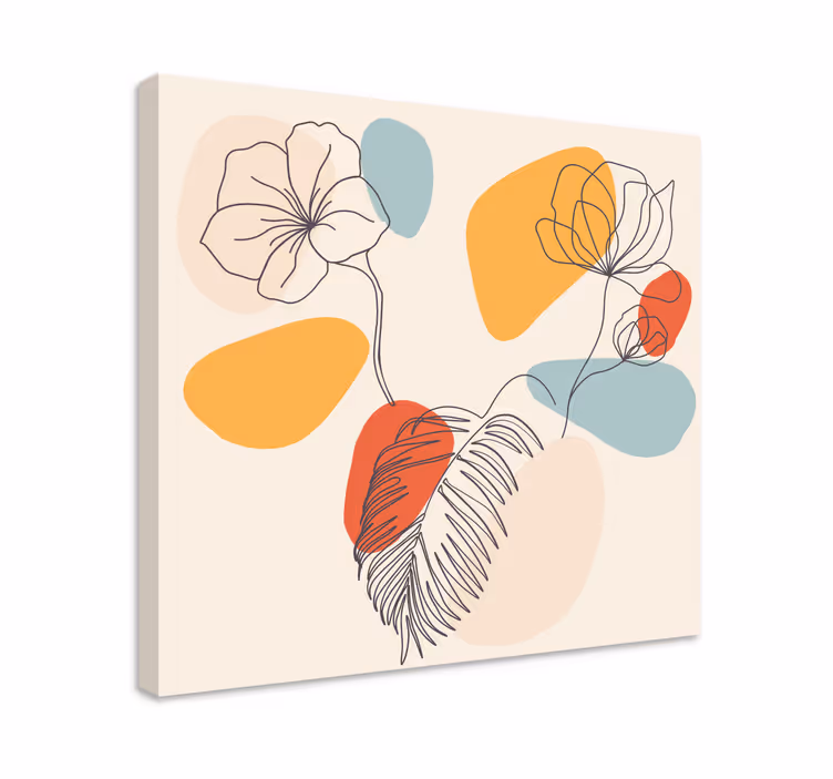 Tableau fleurs et plantes trajectoires florales entrelacées - TenStickers