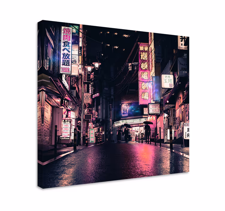 Tableau villes et pays rues de ville néon - TenStickers