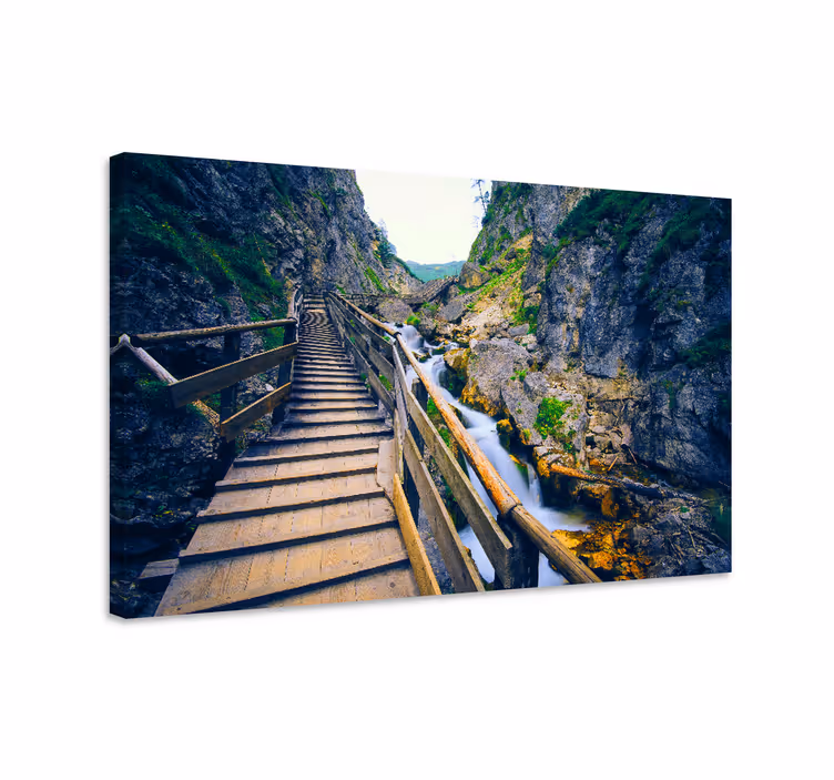 Tableau paysage chemin de rivière pittoresque - TenStickers