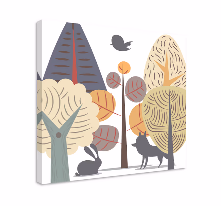 Tableau fleurs et plantes scène de forêt fantaisiste - TenStickers