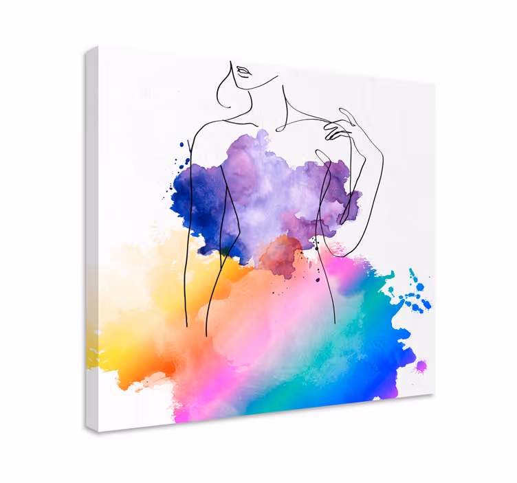 Tableau personnage silhouette féminine abstraite - TenStickers
