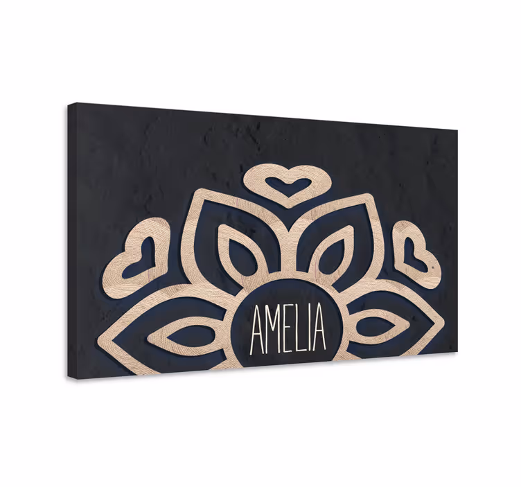 Tableau bouddha motif fleurs avec cœurs - TenStickers