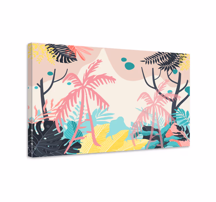 Tableau fleurs et plantes scène de nature tropicale - TenStickers