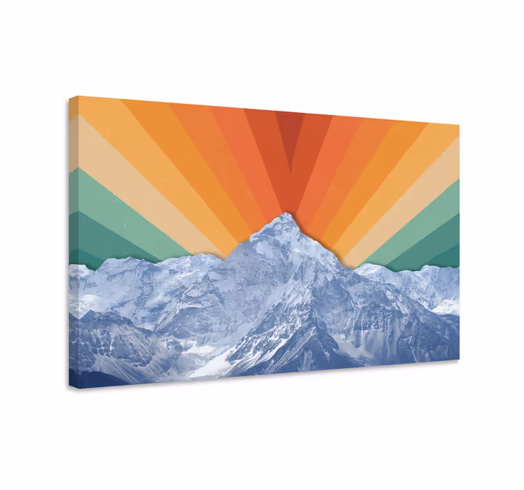 Tableau paysage lever de soleil majestueux sur montagne - TenStickers