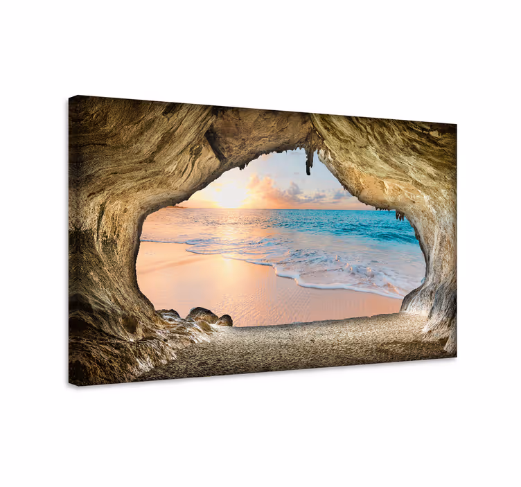 Tableau paysage vue de la plage de la grotte - TenStickers