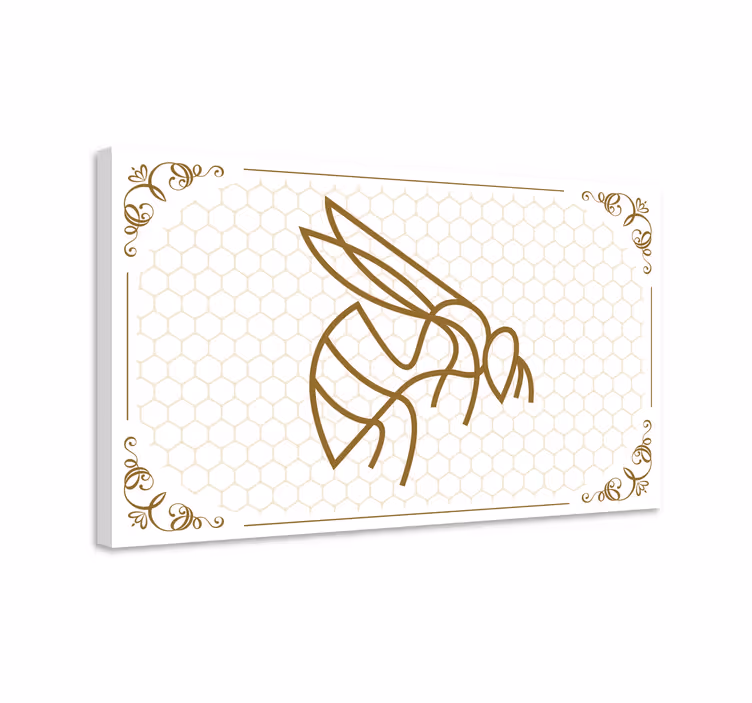 Tableau animaux abeille avec rayons de miel - TenStickers