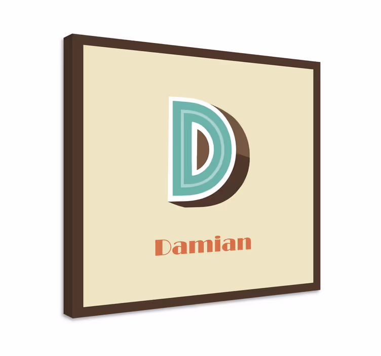 Tableau prénom et initiale personnalisés rétro - TenStickers