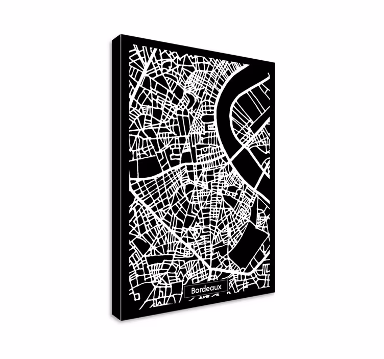 Tableau carte topographique Bordeaux - TenStickers