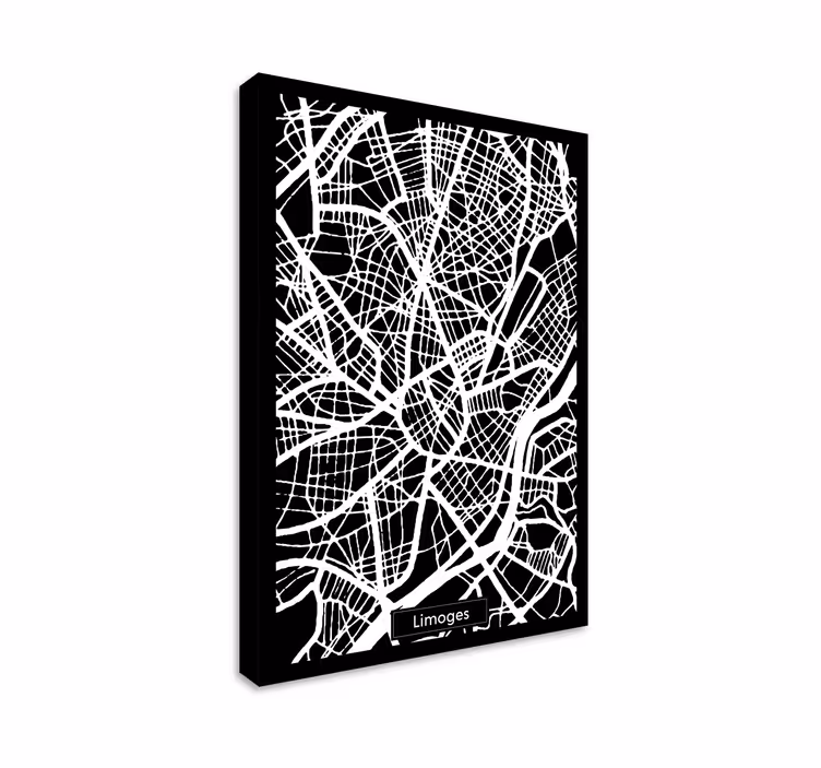 Tableau carte topographique Limoges - TenStickers