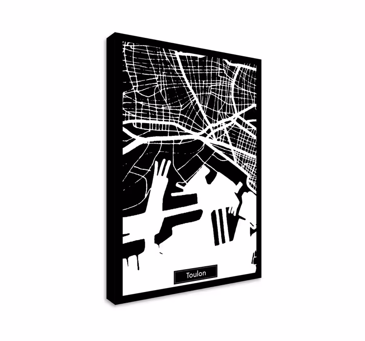 Tableau carte topographique Toulon - TenStickers