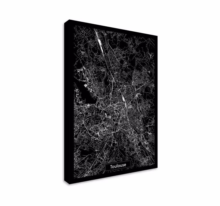 Tableau carte topographique Toulouse - TenStickers
