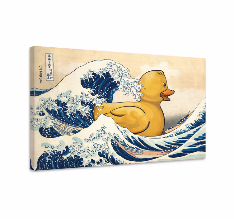 Tableau Canard en caoutchouc sur Kanagawa - TenStickers