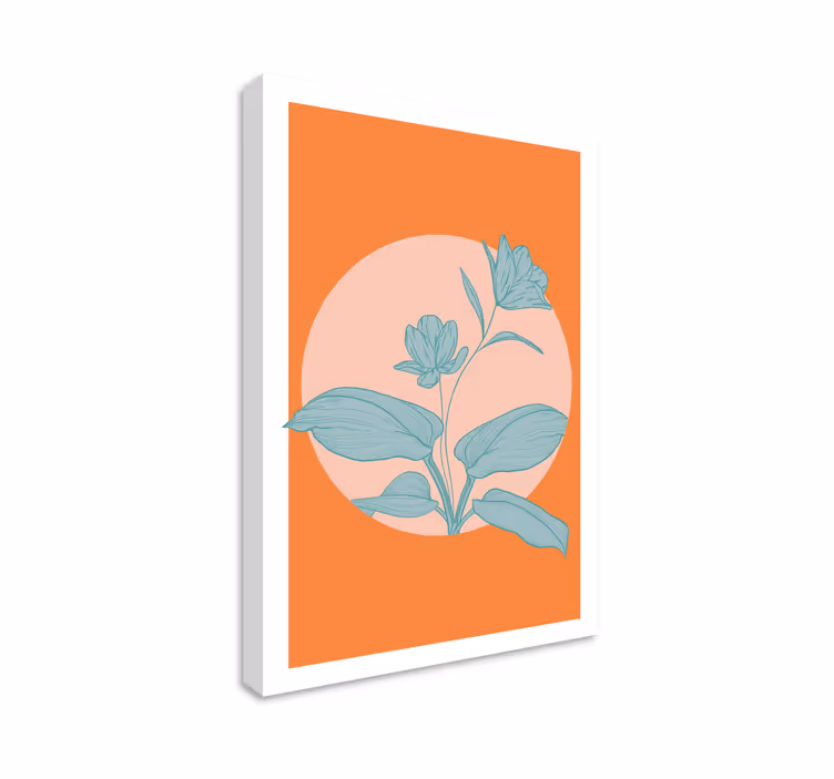 Tableau fleurs et plantes illustration stylisée orange - TenStickers