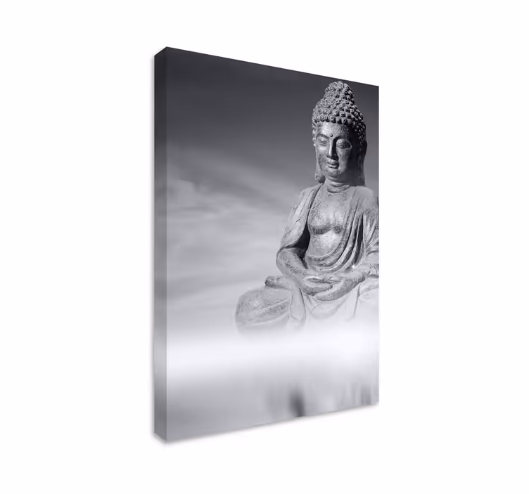 Tableau zen style de Buddha en noir et blanc - TenStickers