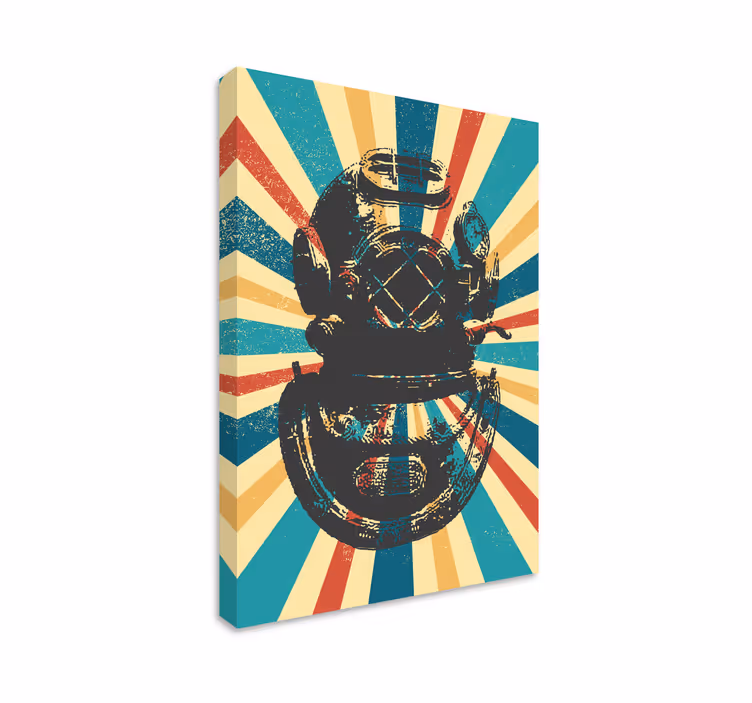 Tableau sports motif plongeur style vintage - TenStickers