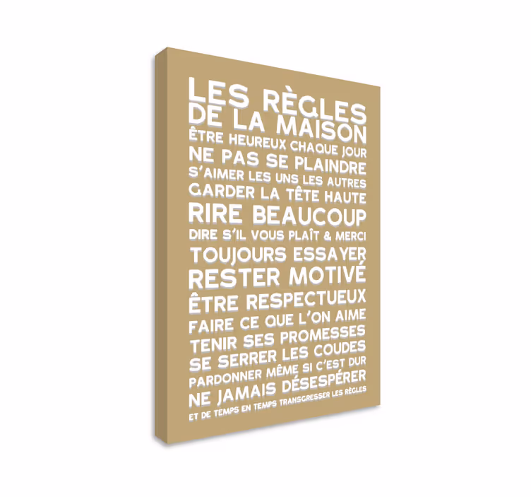 Tableau phrase les règles de la maison - TenStickers