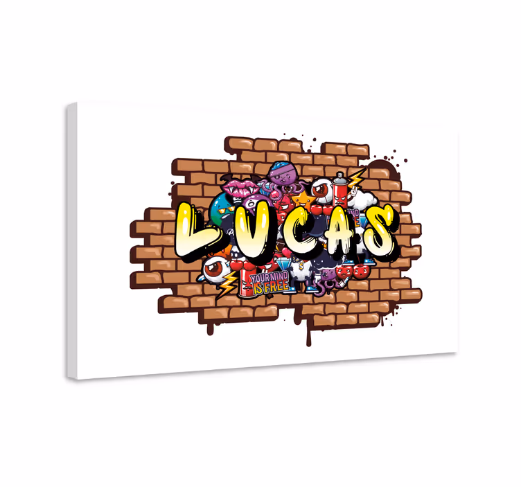 Tableau personalisé avec nom graffiti coloré - TenStickers
