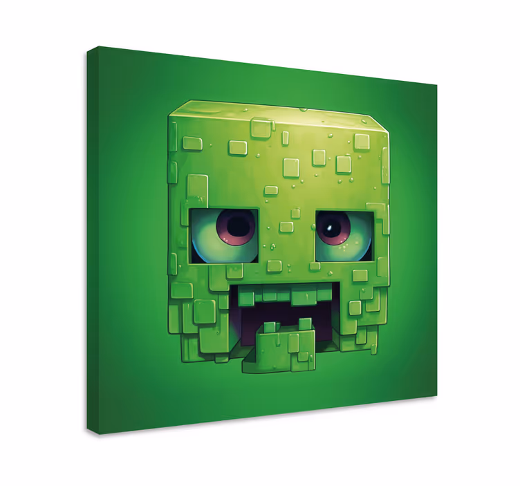 Tableau jeux vidéo personnage cubique effrayant - TenStickers