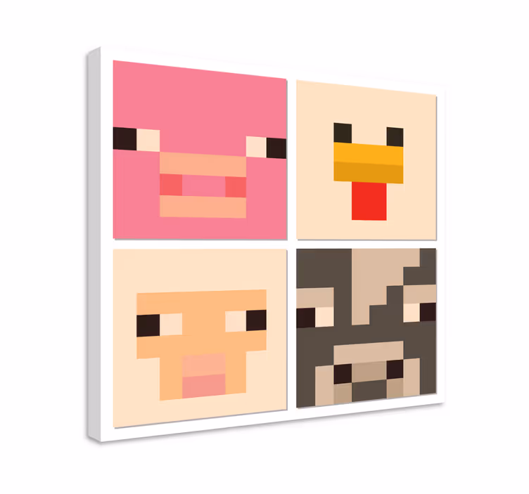 Tableau jeux vidéo portraits d'animaux  - TenStickers