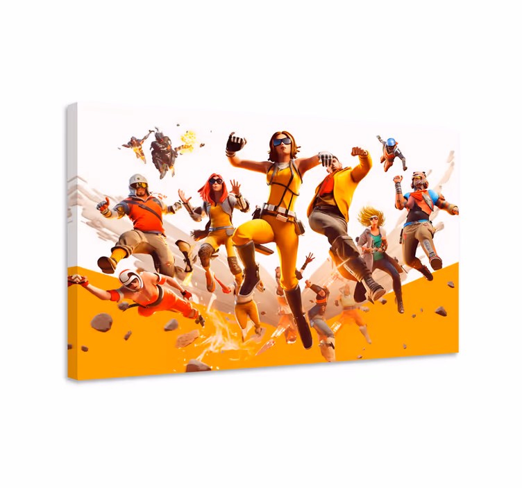 Tableau jeux vidéo attaque de personnages  - TenStickers