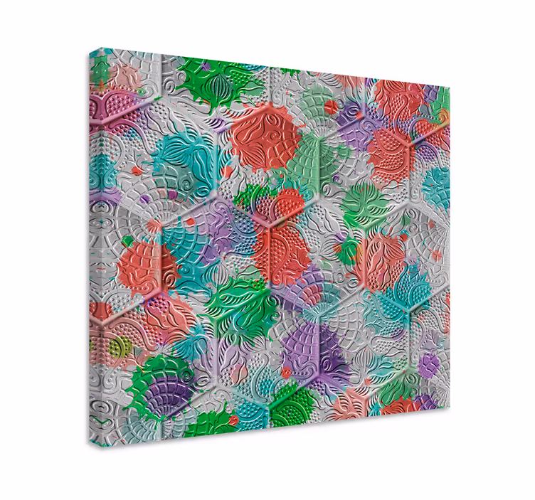 Tableau vintage tuiles teintées style Gaudí - TenStickers