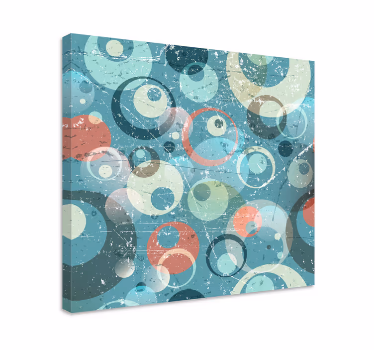 Tableau bureau art cercles abstraits tons bleus - TenStickers